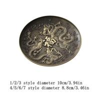 Bandeja de bronce Retro Dragon Phoenix, Mini estufa de sándalo para interiores, quemador de incienso de hilo antiguo del zodiaco - details 0
