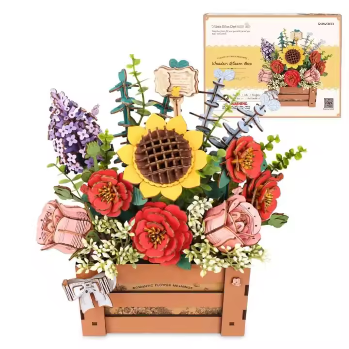 Robotime Flores 3D Ramo Artificial Modelo Kits Rompecabezas De Madera Kit De Construcción Mujeres Día De San Valentín Cumpleaños - 1