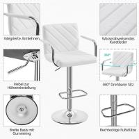 Juego de 2 Taburetes de Bar Altura Ajustable 92-113,5cm Sillas de Bar Asientos Giratorios Diseño Moderno Taburetes Altos Negro - details 23