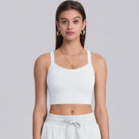 Sujetador deportivo de nailon para mujer, camiseta sin mangas de color sólido, transpirable, de secado rápido - details 1