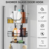 Caddy de ducha con 3 niveles, soporte colgante para puerta sin perforar, organizador de baño para champú y gel de ducha con gancho. - details 2