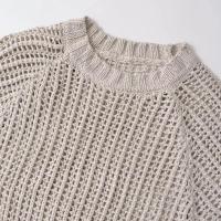 2025 suéter de punto para mujer con tirantes laterales, cuello redondo, manga corta, jerséis femeninos, Tops elegantes, moda - details 3