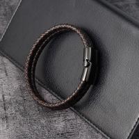 Pulsera De Cuero Genuino Para Hombres Diseño Especial Azul Y Negro Regalo De Boda De Navidad Cumpleaños Pulseras Y Bangles De Moda - details 4