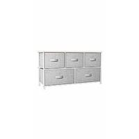 Cajonera de Tela Extraíble de 5 Cajones Almacenamiento Comodo para Sala de Estar, Dormitorio, Habitación Infantil Gris Claro - details 6