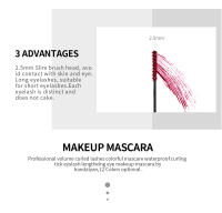 Mascarilla de pestañas de 5ML, Máscara de pestañas de colores, Gruesas, largas y rizadas, Resistente al agua, No se emborrona,Pelo de ojos de 12 colores - details 2