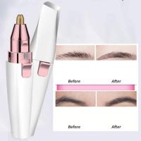 Recortador de cejas, removedor de vello facial recargable por USB, removedor de vello de cejas 2 en 1 con red de afeitadora flotante 3D , para vello facial y cejas,Hoja de Doble Filo Impermeable Fácil de Limpiar - details 6