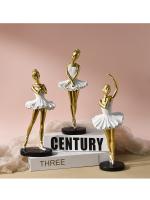 Figura de Ballet, adorno artesanal de resina, escultura de danza dorada, decoración conmemorativa, trofeo de regalo - details 11