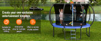 Trampolín SucceBuy, con red de recinto, escalera y poste curvo. Resistente con estera para saltar y acolchado de cubierta de resorte. Recreación al aire libre para niños y adultos - details 0