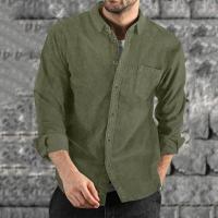 Camisa de pana gruesa para hombre, abrigo informal holgado con solapa de botones, nuevo para otoño e invierno 2024 - details 5