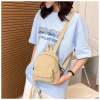 Mochila De terciopelo de pana para mujer, bolso escolar de versión coreana, sencillo, informal, pequeño, 2024 - details 14