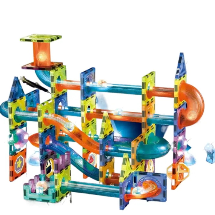 Azulejos magnéticos ligeros para niños, bloques de construcción para correr, juguetes para niños de edades, regalo creativo (110 piezas) - 1