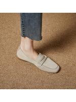 Zapatos de mujer de piel auténtica, nuevos mocasines con punta cuadrada, suela blanda, de piel suave, negros, versátiles, para el trabajo diario, zapatos de mujer - details 3