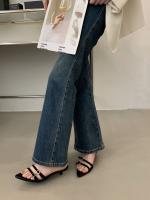 Zapatillas geniales de tacón bajo de moda de nicho para las nuevas zapatillas abiertas de tacón fino con tiras finas para mujer - details 17