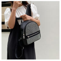 Mochila casual simple, moderna y de gran capacidad, diamantes de imitación de gas extranjero, bolsa de gas extranjero. - details 8