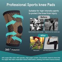 Rodillera de fibra de iones de cobre para hombres y mujeres, soporte de compresión, entrenamiento deportivo, desgarro de menisco, alivio del dolor articular ACL, 1 par - details 8