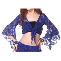Disfraz de vientre para mujer, manga larga, Color sólido, baile elegante t - details 4