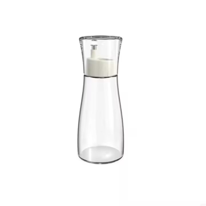 Dispensador de enjuague bucal de vidrio recargable con tapa, boquilla de acero, botella dispensadora de cocina, multifuncional a prueba de fugas - 1