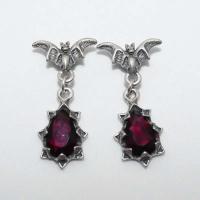 Pendientes góticos con forma de murciélago negro de circonio, adecuados tanto para hombres como para mujeres, joyería de hip-hop punk rock moderna y personalizada - details 1