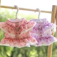 Conjunto de Correa de arnés para Mascotas Ajustable con Encaje Floral Ropa de Perro Linda para Cachorros Accesorios de Arnés para Perros - details 2