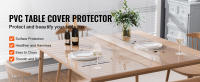 SucceBuy Funda de plástico para mesa, protector de mesa transparente, tapete de escritorio cuadrado de PVC, impermeable y fácil de limpiar para oficina, comedor, mesita de noche - details 0