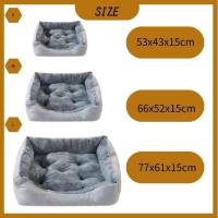 REINO MANSIDI Cama para Perros y Gatos de Felpa con Cojín Extraíble de Color Gris - details 0