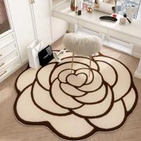 Alfombra redonda irregular para sala de estar, sala de estar, dormitorio, dormitorio, manta, mesita de noche, armario, estudio, silla giratoria, silla giratoria, alfombra - details 3