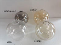 Pantalla de Cristal de apertura Global, reemplazo de cubierta de pantalla de Lámpara transparente blanca, Cognac, ámbar, gris, d4.3 cm, Bombilla de tornillo E27, luces de araña - details 0