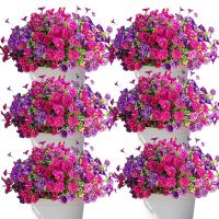 Flores Artificiales Vibrantes Resistentes a Rayos UV, Sin Desvanecimiento, Ideal para Jardines Domésticos, Colgados en Porches, Cajas de Ventana, Patios y Celebraciones Estacionales - details 0