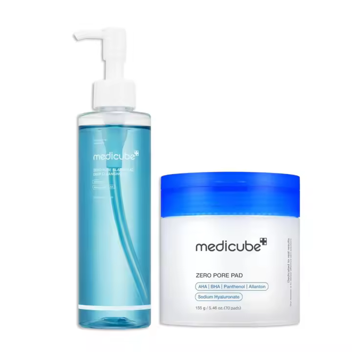 medicube Care Duo para una piel impecable: aceite y almohadillas de limpieza profunda para puntos negros y poros cero 2.0 - 1