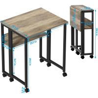 Escritorio Plegable Pequeño Estante de Almacenamiento con Ruedas Montaje Fácil - details 10