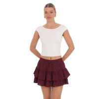 Nueva Falda Culotte Pastel Dulce Anti-Luz con Cintura Elástica y Cordón para Mujer, Verano 2025 - details 9