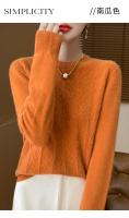 Elegante Suéter de Lana 100% Cuello Redondo, Manga Larga, Moda de Invierno para Mujeres - details 16