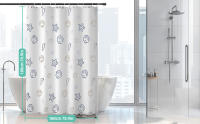 Cortina de ducha de poliéster a prueba de agua, cortina con ganchos y pesas, cortinas de baño para baño o ducha, - details 2