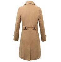 Chaqueta cortavientos informal de moda para hombre, abrigo de lana largo cruzado de otoño e invierno - details 1