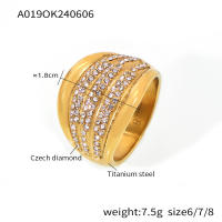 El Nuevo Anillo Geométrico de ZIRCON brilliant está ajustado para Regalos de joyería de lujo de moda para Mujeres. - details 0