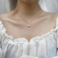 Elegante Collar de Colgante de Moissanita de Plata Esterlina 925 Estilo Lindo para Novias - details 4