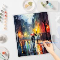 RUOPOTY Cuadro de Pintura al Estilo Abstracto Night Street para Adultos Kit de Pintura por Números Película de Lienzo Regalo DIY Paisaje para Casa Tamaño 40x50cm - details 3