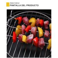 Conjunto de Parrilla para exteriores con Pinchos,Rejilla para Freidora de Aire Cuadrada,Soporte para Barbacoa de Acero Inoxidable - details 7