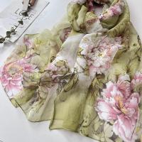 mujer bufanda de gasa Georgette loro Rosa Bandana protector solar playa verano Mantón largo 50*160CM - details 5