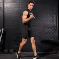 Camisa de compresión sin mangas para hombre, camiseta deportiva con capa base, camisa de entrenamiento atlético - details 3