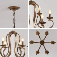 Vintage Lámpara de Araña de Metal Iluminación Estilo Vela Colgante Luz Alta Ajustable Cadena de Metal para Granja Comedor Cocina Isla Vestíbulo Negro 6 Luces - details 21