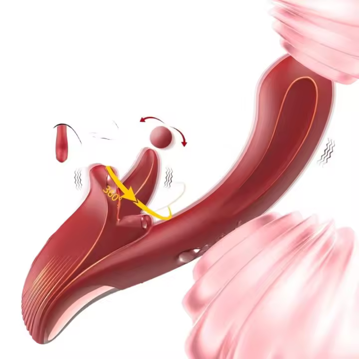 Empaque privado Vibrador Sexy 2 en 1 de Doble Estimulación para Clítoris Femenino Potente con Lengua para Clítoris y Punto G, Juguetes Sexuales Vibrantes para Adultos - 1