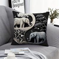 Funda De Felpa Corta Con Estilo Elefante, Decoración Temática De Cojín Cuadrado, Almohada, 1 unidad - details 0
