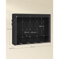 Armario Plegable de Tela 4 Barras, 4 Bolsillos Laterales, Almacenamiento, Negro RYG094B02 - details 39