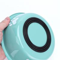 Cuenco de acero inoxidable de gran capacidad para perros, cuencos antideslizantes para comida de perros, bebederos con patrón de huella de gato, comederos para mascotas, cuenco de alimentación para gatos - details 6