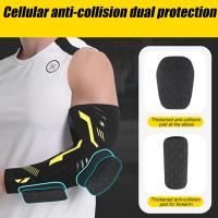 Coderas separadas a prueba de golpes, coderas largas dobles anticolisión, protector de compresión, cubierta de antebrazo de panal para baloncesto - details 13