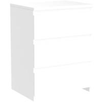 Mesitas de Noche con 3 Cajones 45x35x60,5cm Mesitas de Noche Modernas para Dormitorio Mesa Auxiliar de Madera para Sala de Estar Blanca - details 4