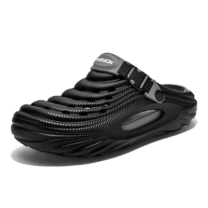 Zuecos informales para hombre, sandalias de verano 2025, zapatos de playa EVA para hombre, zapatillas ahuecadas a la moda, calzado para jardín de Color sólido con punta cerrada - 1