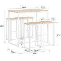 OGT15-WN Conjunto Mesa Alta de Bar y 4 Taburetes Muebles Bar Comedor ES (OGT15-WN) - details 3