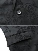 Chaqueta de esmoquin Floral para hombre, traje bordado rosa - details 9